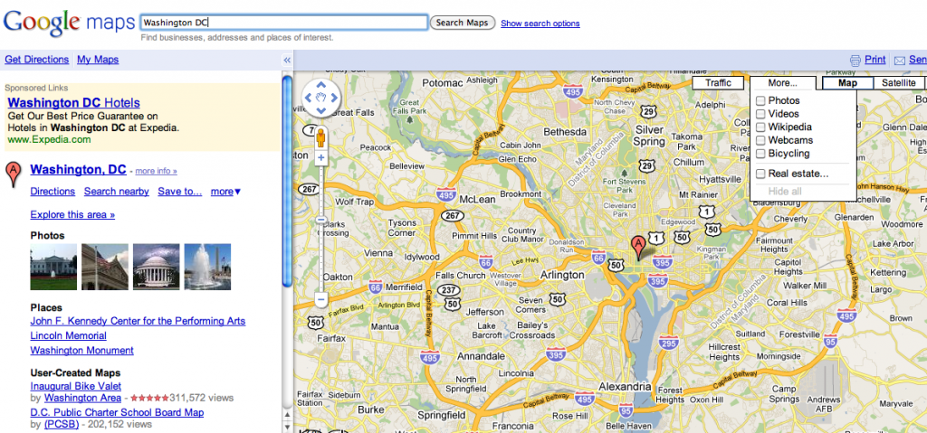 Google Maps-Washington DC